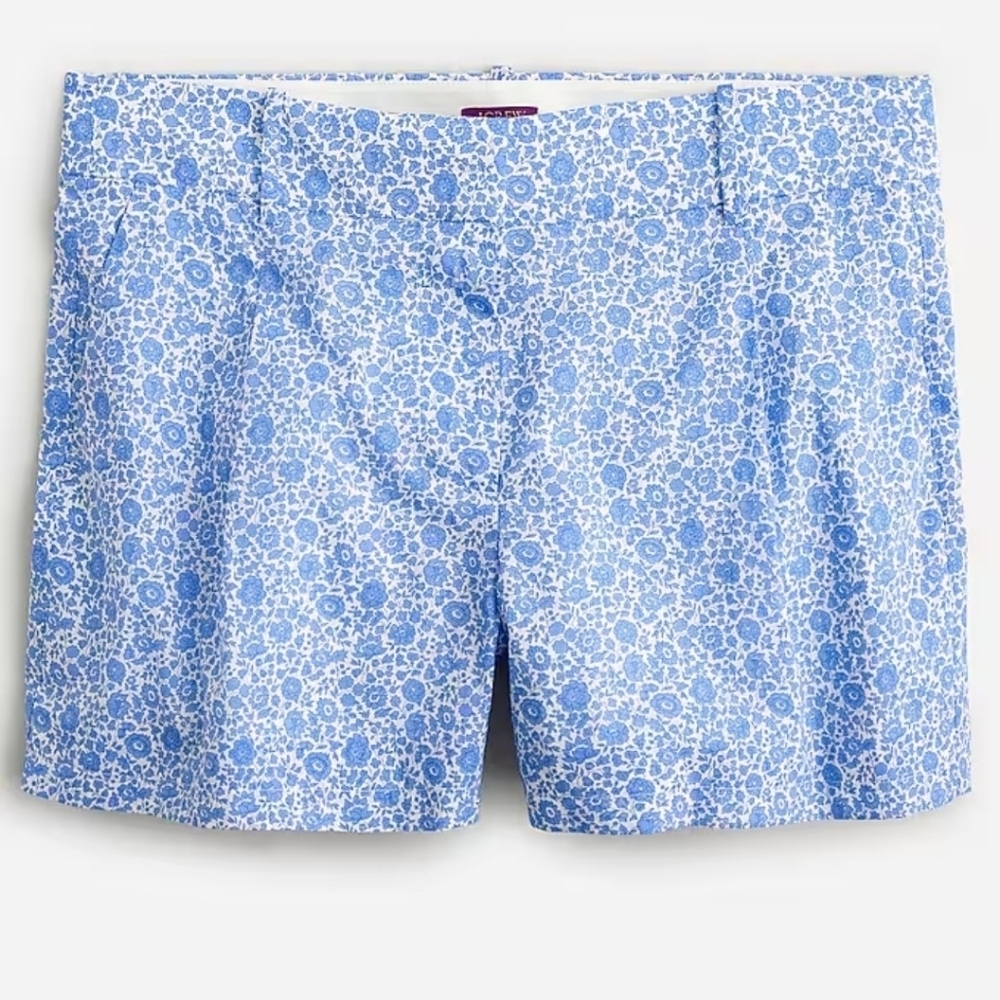 J. Crew Limited Edition High - Rise Pleated Short In Liberty Fabric Size 6.
